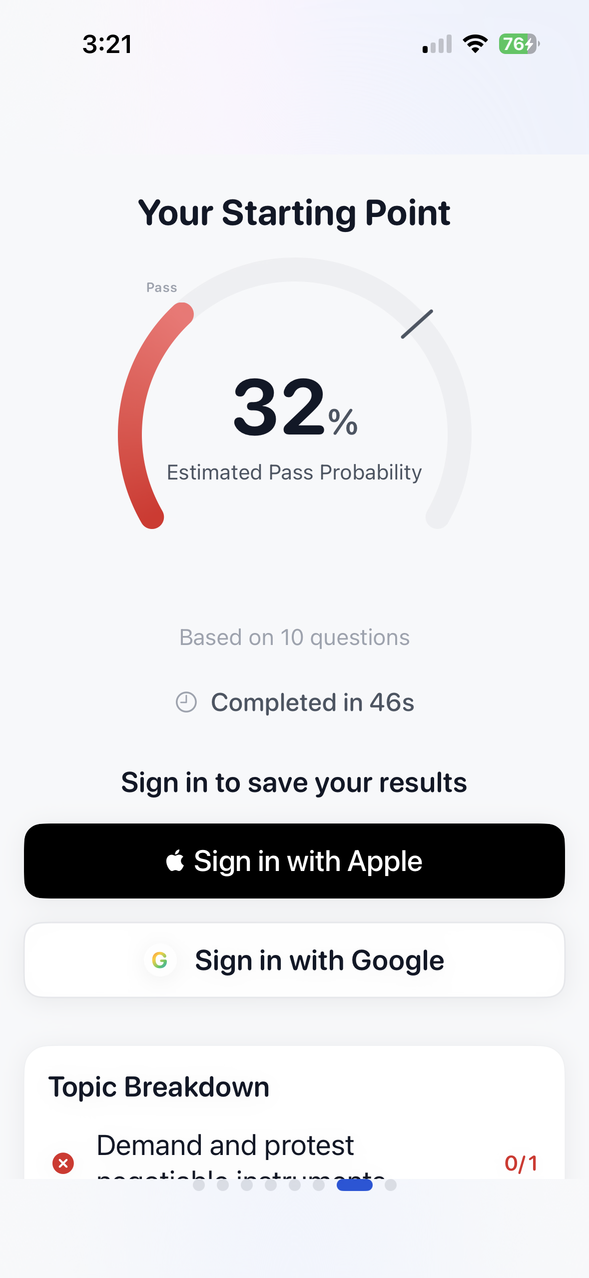 Diagnostic Assessment screenshot