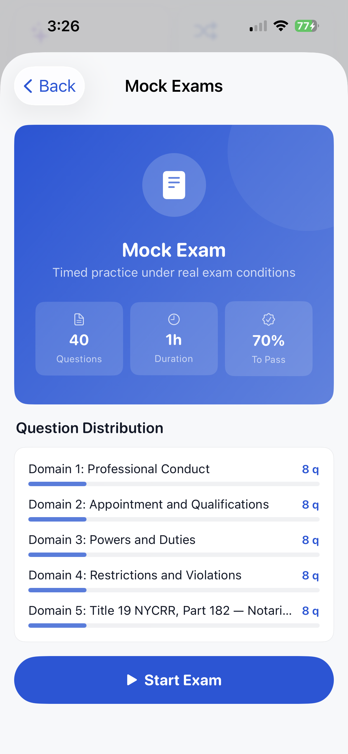 Full Mock Exams screenshot